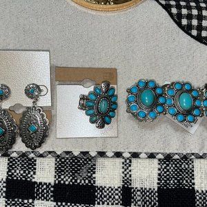 Matching earrings, ring and bracelet